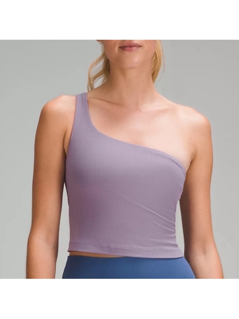 lululemon athletica One-Shoulder Ribbed Crop Top - Lavender
